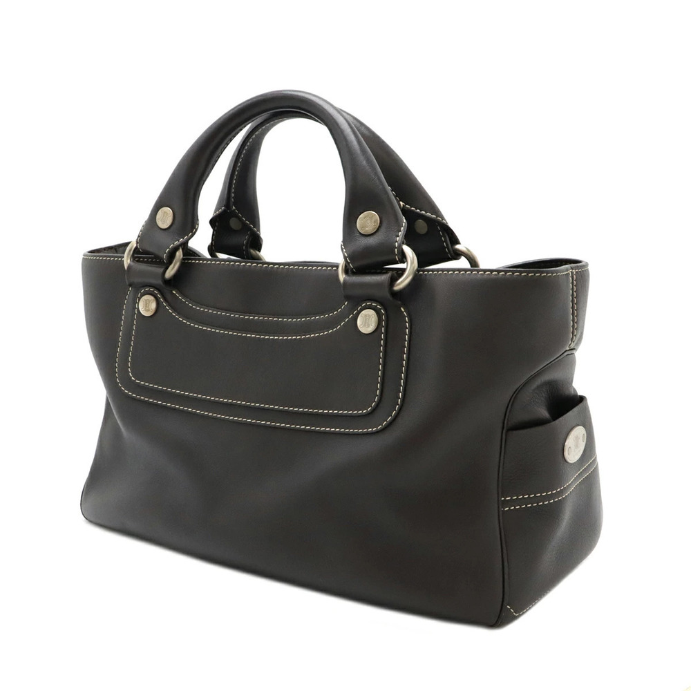 Celine Dark Brown Leather Bag Handbag Boogie Brown